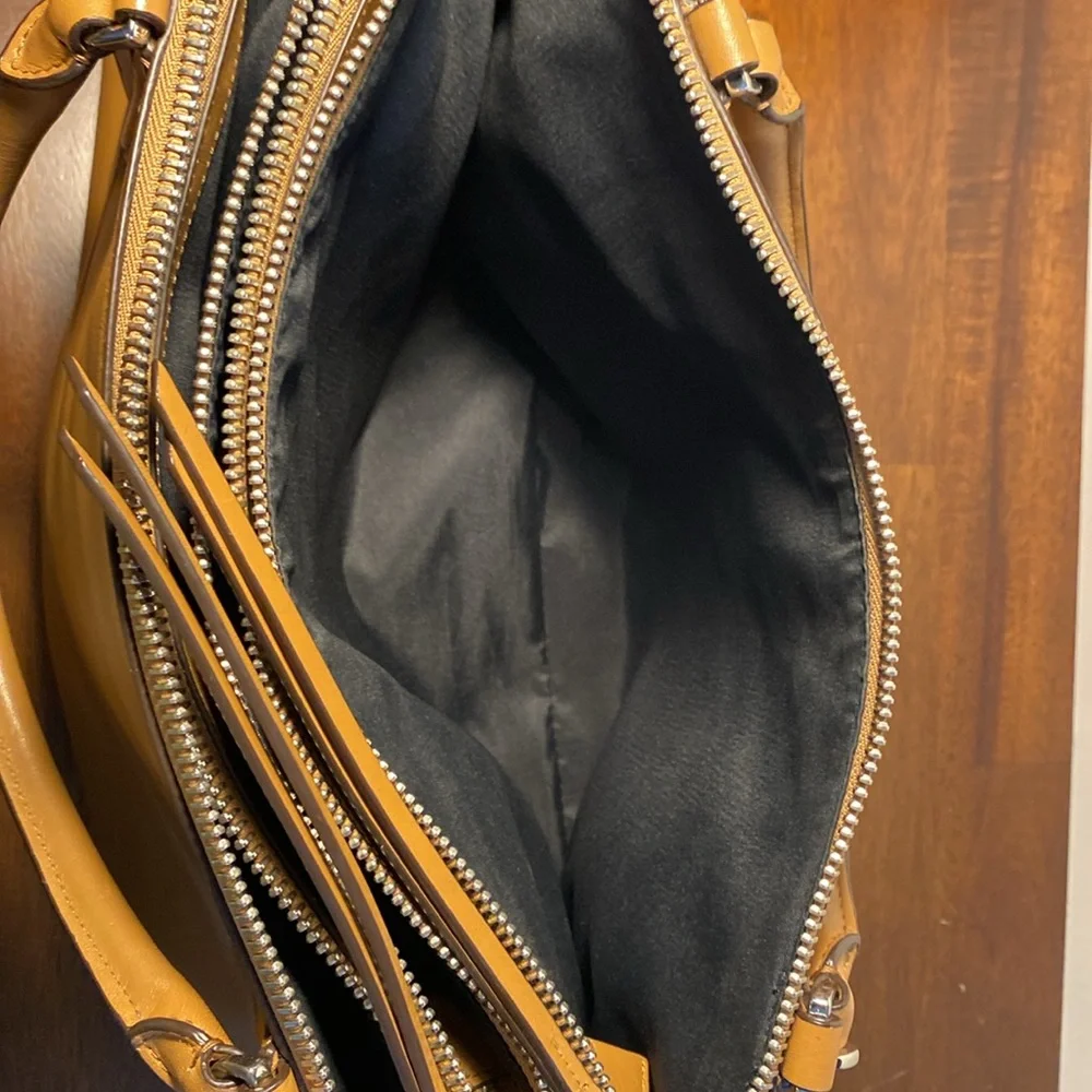 Coach Borough 30348 Tan Camel Leather Satchel Shoulder Bag - Picture 9 of 16